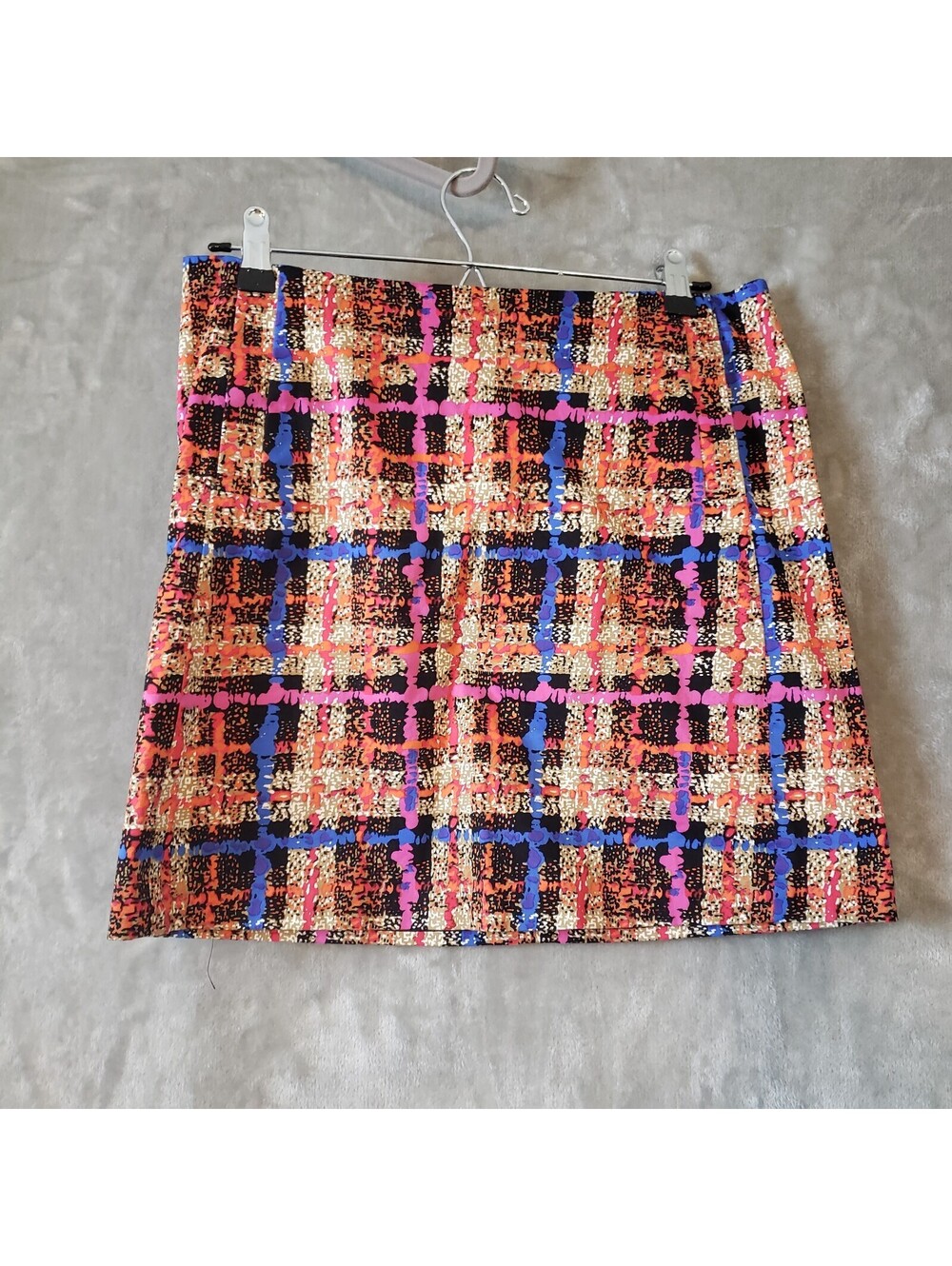 J.CREW Multicolor Plaid Twill Stretch Zip A-Line Mini Skirt Womens Size 4 - Picture 1 of 7